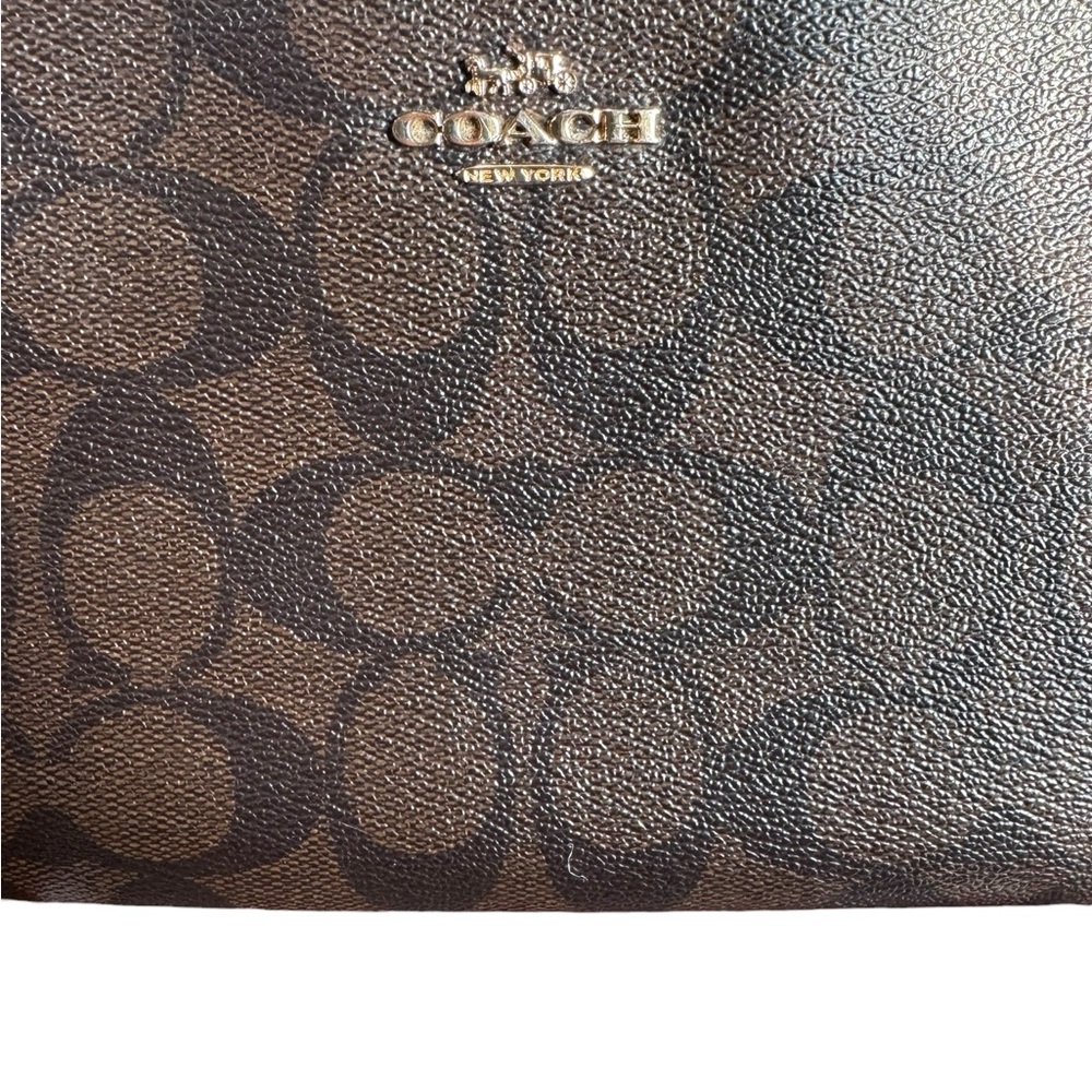 Coach double zip wristlet in brown and black signature coated canvas and leather - Picture 2 of 9